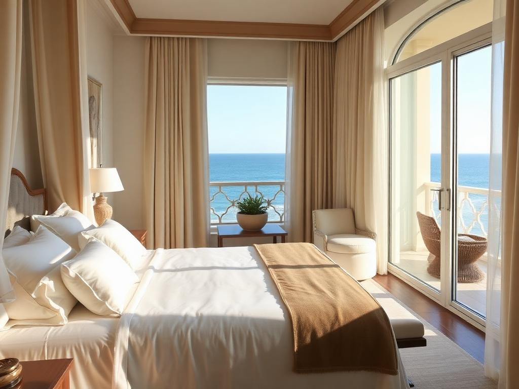 Luxury hotel suite with ocean view